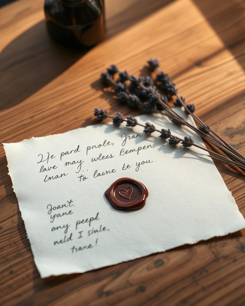 Handwritten letter with wax seal